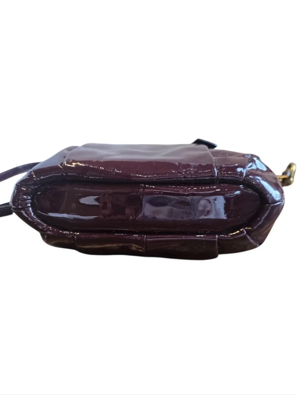Coach Madison Shiny Patent Deep Burgundy Leather Lindsey Satchel Handbag